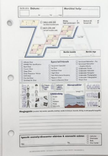 Padi Divers Log insert Advanced