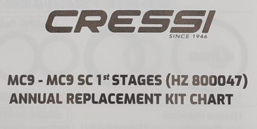 Cressi MC5 - MC9 Din 1. lépcső kit