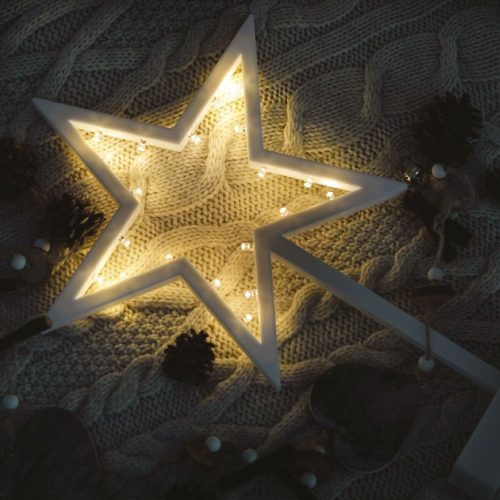 Star window decoration, warm white, wireless, 20 LEDs, 39 cm