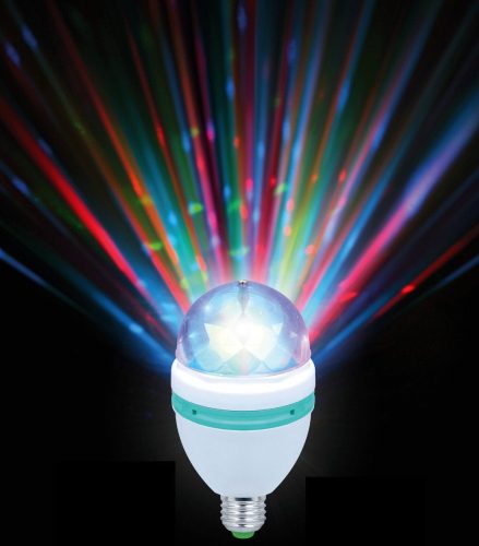 Rotating party light, red, blue, green colors, E27 socket, 3W